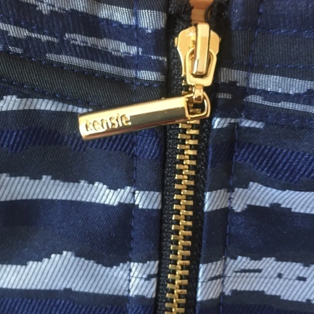 Kensie One Piece Navy stripped Knee High Dress - Picture 5 of 8